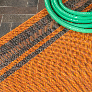 James Modern Border Stripe Indoor/outdoor Area Rug